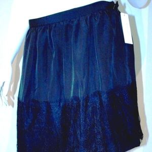 LAUNDRY Shelli Segal LACE Hem BLACK Short SKIRT